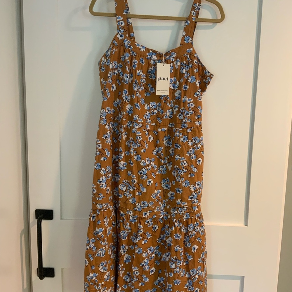 NWT Pact Sundress Women's Shoreline Floral The Sunset Easy Cami Dress M